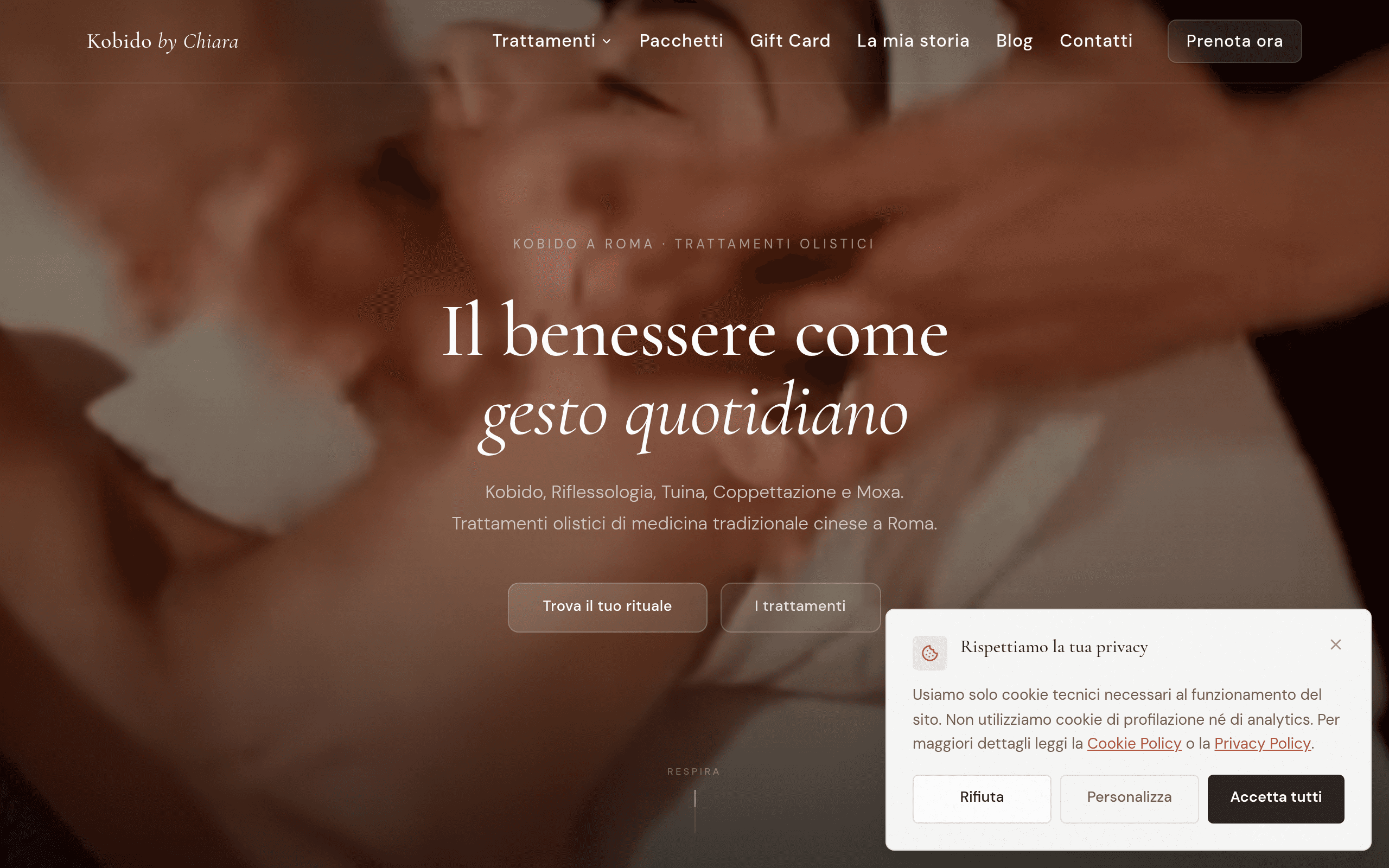 Antica Via della Bellezza — screenshot del sito anticaviadellabellezza.it