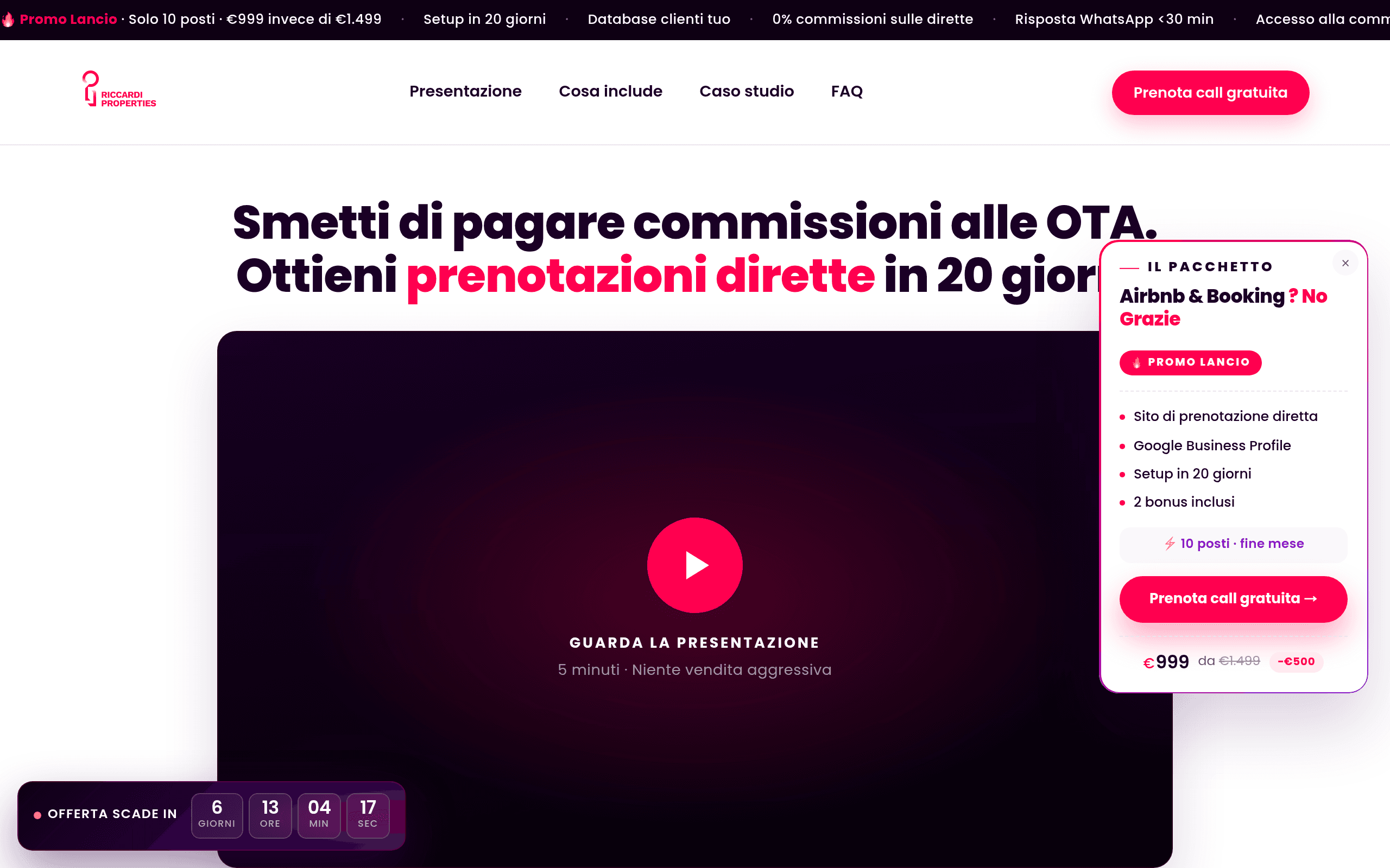 Riccardi Properties — screenshot del sito riccardi-properties-lancio.vercel.app